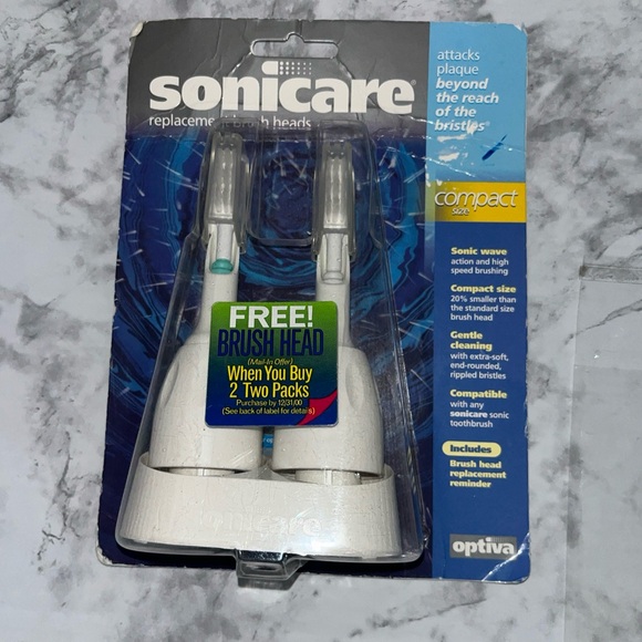 2 Genuine Philips Sonicare Replacement Brush Heads CH-2 Compact Size New - Picture 1 of 4